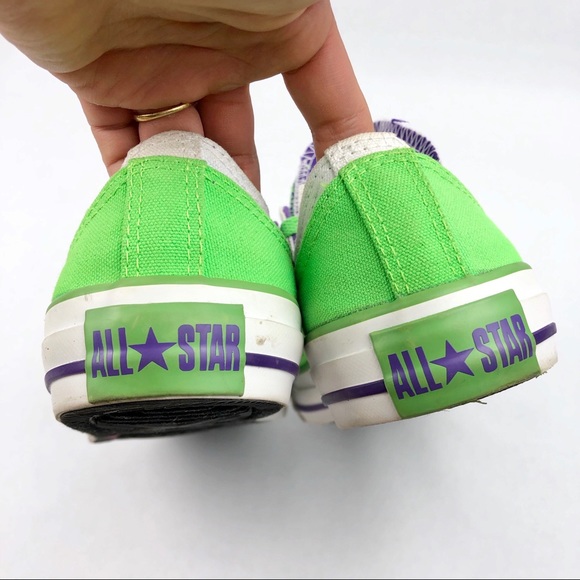 CONVERSE Neon Green Double Tongue Unisex Sneakers - Picture 10 of 12